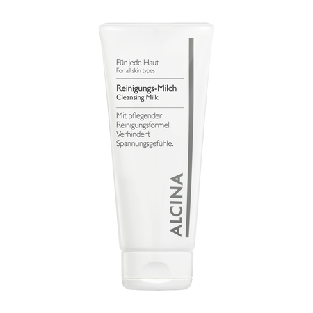 ALCINA For all skin types Cleansing Milk – čistiace mlieko na tvár s olejom z hroznových jadierok pre suchú pleť, 150 ml