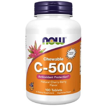 Now Foods Vitamin C-500 Cherry 100 tabliet