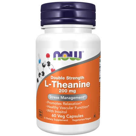 Now Foods L-Theanine 200 mg Double Strength 60 kapsúl