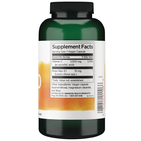Swanson Vitamín C 1000 mg s Šípkem 250 veg kapsúl