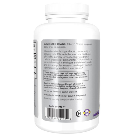 Now Foods D-Ribose Powder 454 g