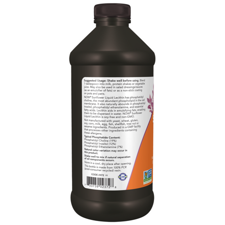 Now Foods Sunflower Liquid Lecithin 473 ml tekutý