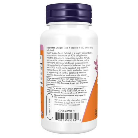 Now Foods Grape Seed, Extra Strength 250 mg 90 veg kapsúl