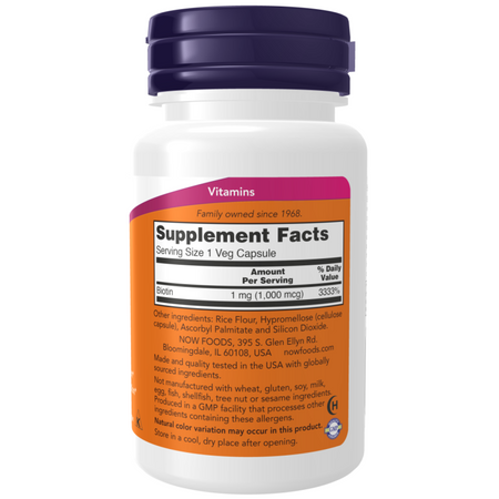 Now Foods Biotin 1000 mcg 100 kapsúl