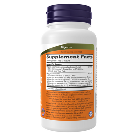 Now Foods Aloe 10,000 & Probiotics 60 veg kapsúl