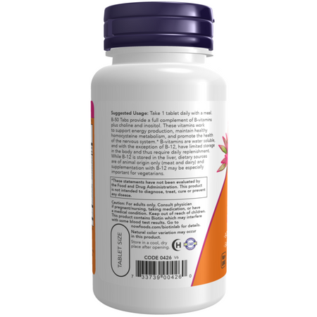 Now Foods Vitamin B-50 Complex 100 tabliet