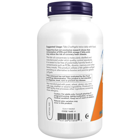 Now Foods Omega-3 Fish Oil (Fish Gelatin) 200 kapsúl