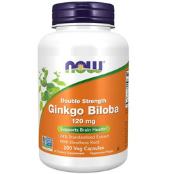 Now Foods Ginkgo Biloba Double Strength Extrakt 120 mg 200 veg kapsúl