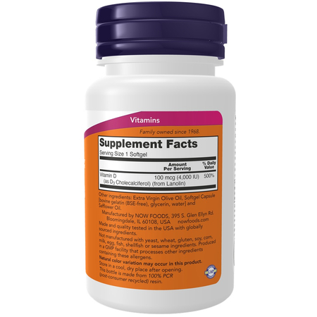 Now Foods Vitamín D3 4000 iu 240 kapsúl