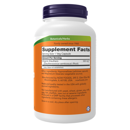 Now Foods Eleuthero 500 mg 250 kapsúl