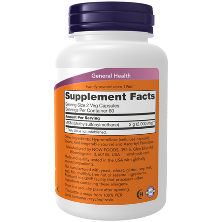 Now Foods MSM Metylsulfonylmetán 1000 mg 240 veg kapsúl
