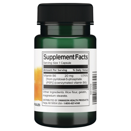 Swanson Vitamín B6 P-5-P 20 mg 60 kapsúl
