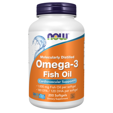 Now Foods Omega-3 Fish Oil Molecularly Distilled 200 kapsúl
