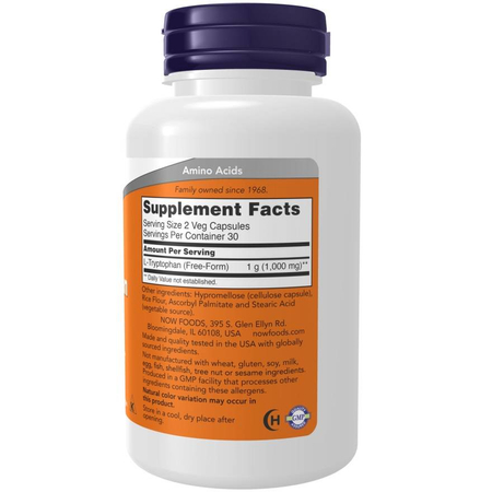 Now Foods L-Tryptophan 500 mg 60 kapsúl