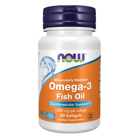 Now Foods Omega-3 Fish Oil Molecularly Distilled 30 kapsúl