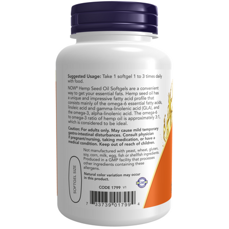Now Foods Hemp Seed Oil 1000 mg 120 kapsúl
