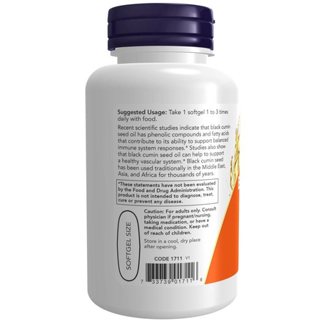 Now Foods Black Cumin Seed Oil 1000 mg 60 kapsúl