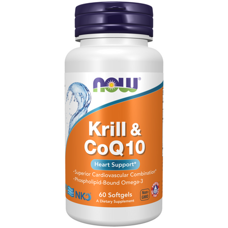Now Foods Krillový Olej a Koenzym Q10 60 kapsúl