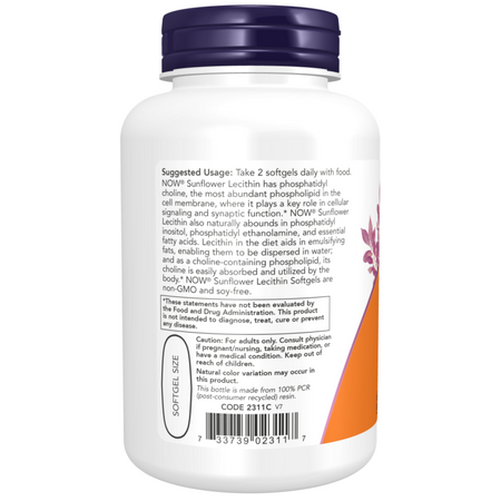 Now Foods Slunečnicový Lecitin 1200 mg 200 kapsúl