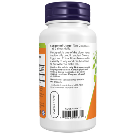 Now Foods Senovka Grécka (Fenugreek) 500 mg 100 kapsúl