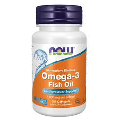Now Foods Omega-3 Fish Oil Molecularly Distilled 30 kapsúl