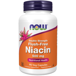 Now Foods Niacin 500 mg, Double Strength Flush-Free 90 veg kapsúl