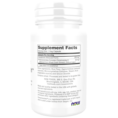 Now Foods Glutathione Skin Brightener + Ceramosides 30 veg kapsúl