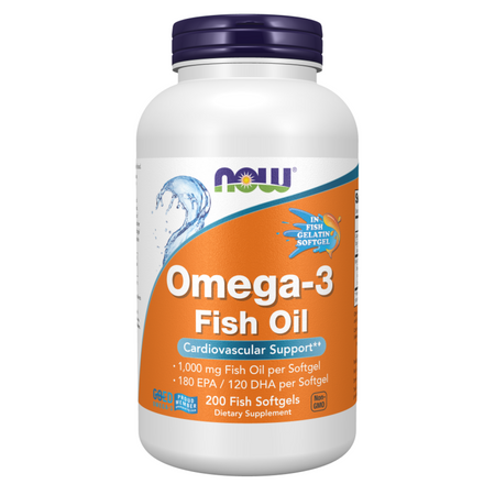 Now Foods Omega-3 Fish Oil (Fish Gelatin) 200 kapsúl
