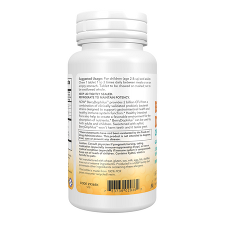 Now Foods Probiotikum BerryDophilus Kids 120 tabliet