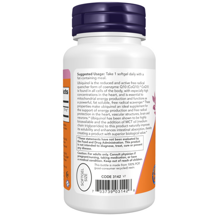 Now Foods Ubiquinol Koenzym Q10 100 mg 120 kapsúl