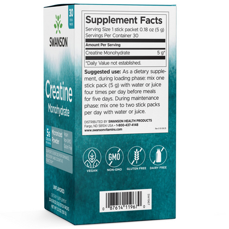 Swanson Creatine Monohydrate 5 g 30 vrecúšok