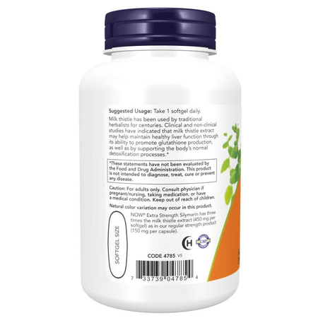 Now Foods Milk Thistle Extract, Extra Strength 450 mg 120 kapsúl