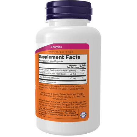Now Foods Vitamin C-500 Calcium Ascorbate-C 250 kapsúl