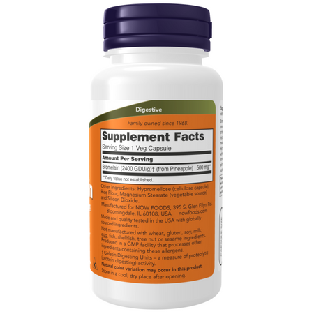 Now Foods Bromelain 500 mg 60 kapsúl