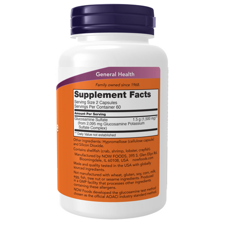 Now Foods Glucosamine Sulfate 750 mg 120 kapsúl