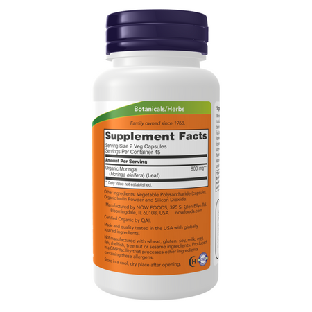 Now Foods Moringa Leaf 400 mg 60 kapsúl