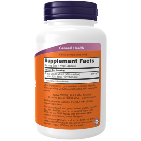 Now Foods Grape Seed Extract 500 mg Maximum Strength 90 veg kapsúl