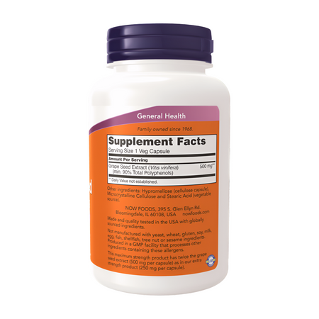 Now Foods Grape Seed Extract 500 mg Maximum Strength 90 veg kapsúl