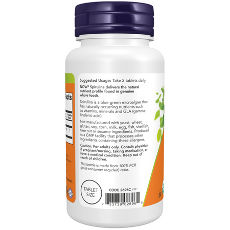 Now Foods Spirulina 500 mg 100 tabliet