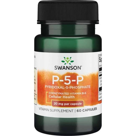 Swanson Vitamín B6 P-5-P 20 mg 60 kapsúl