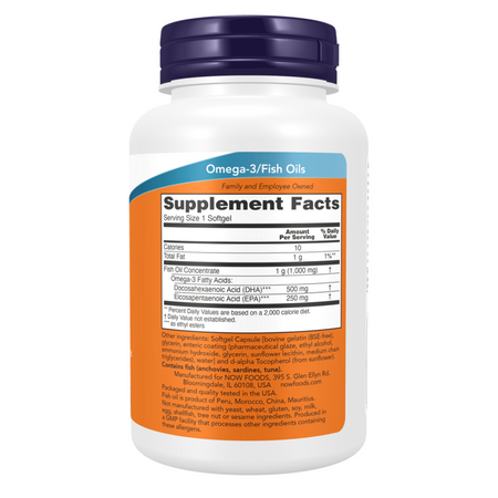 Now Foods DHA-500 Fish Oil Double Strength 90 kapsúl