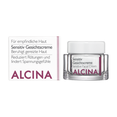 ALCINA For sensitive skin Sensitive Facial Cream – zjemňujúci pleťový krém pre citlivú a podráždenú pleť, 50 ml