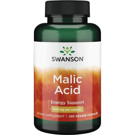 Swanson Kyselina jablčná (L-Malic Acid) 600 mg 100 veg kapsúl