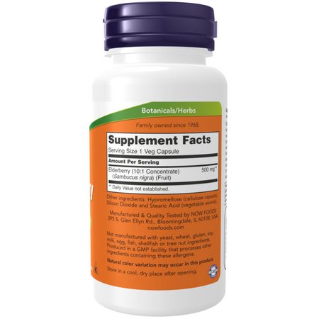 Now Foods Elderberry 500 mg 60 kapsúl