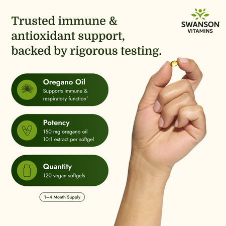 Swanson Oregánový Olej 150 mg 120 kapsúl