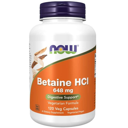 Now Foods Betaine HCl 648 mg 120 veg kapsúl