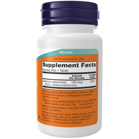 Now Foods Selen 100 mcg 250 tabliet