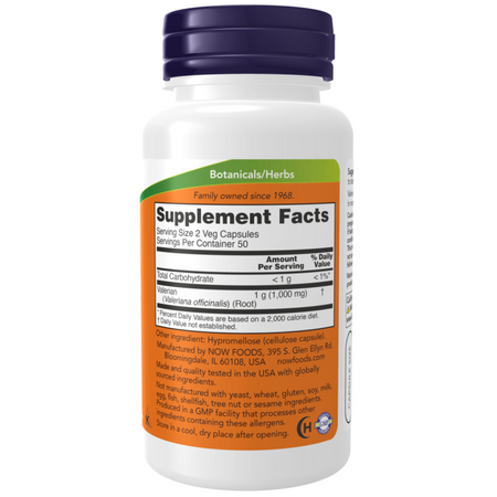 Now Foods Valerian Root 500 mg 250 kapsúl