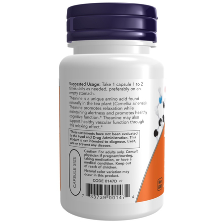 Now Foods L-Theanine 200 mg Double Strength 120 kapsúl