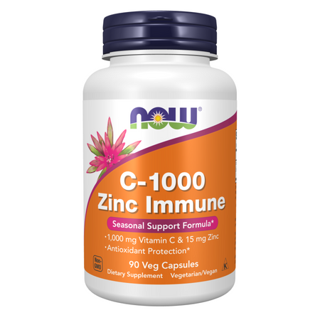 Now Foods C-1000 Zinc Immune 90 kapsúl